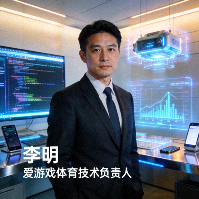 爱游戏体育技术负责人李明的职业肖像 - 在科技感十足的办公环境中