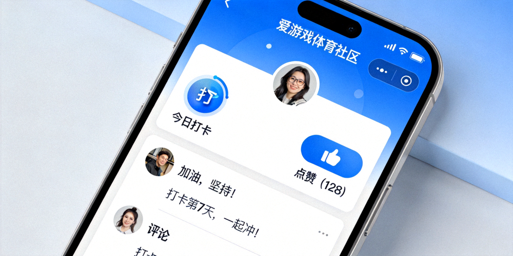 爱游戏体育平台用户社区互动截图 - 显示打卡、点赞和鼓励评论