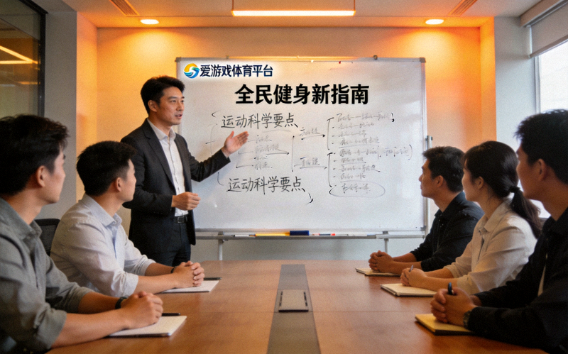爱游戏体育平台团队讨论全民健身新指南内容 - 会议室白板上写满运动科学要点