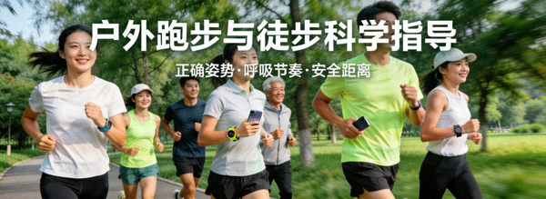 户外跑步与徒步科学指导 - 一群人在公园绿道上跑步