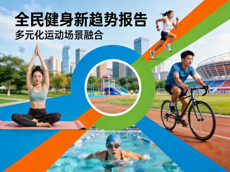 全民健身新趋势报告封面设计 - 展示多元化运动场景融合