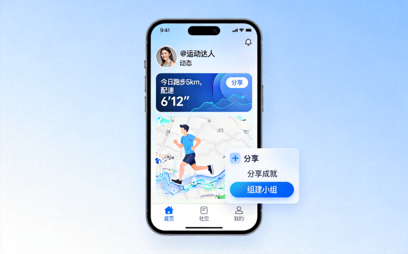 爱游戏体育平台运动社交功能截图 - 用户分享成就、组建运动小组