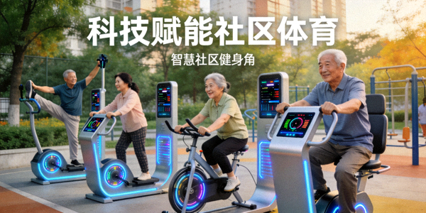 市民在社区智能健身器材上锻炼 - 科技赋能社区体育