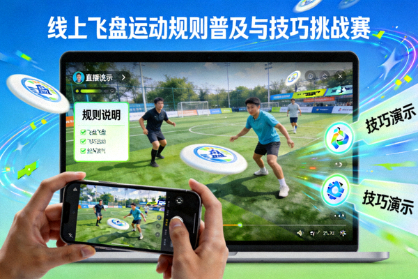 线上飞盘运动规则普及与技巧挑战赛 - 用户通过直播参与互动