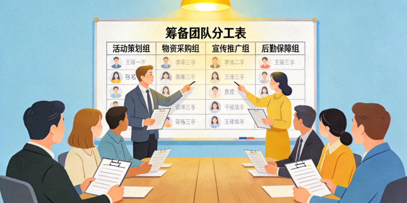 组建筹备团队分工协作 - 团队成员在分配任务
