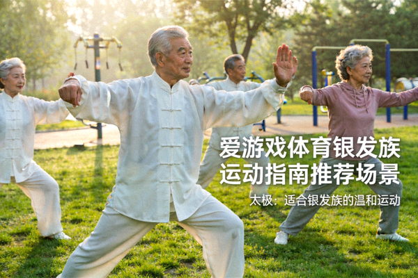 老年人在公园练习太极 - 爱游戏体育银发族运动指南推荐场景