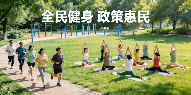 市民在公园绿地参与休闲体育活动 - 跑步与瑜伽场景体现政策落地