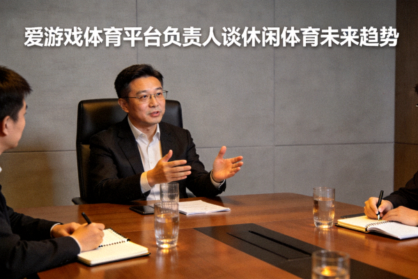 爱游戏体育平台负责人接受媒体专访，在会议室阐述休闲体育未来趋势