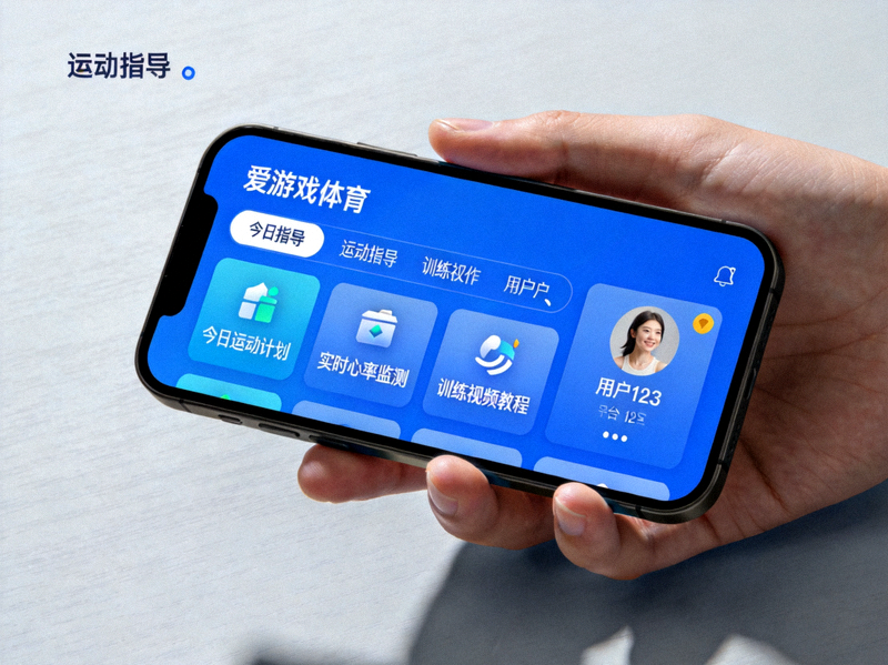 手机屏幕上显示运动指导界面 - 用户正在查看爱游戏体育应用内容